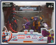 Crystal Widow vs Oil Slick from Transformers - Universe - Basic Series manufactured by Hasbro [Front]