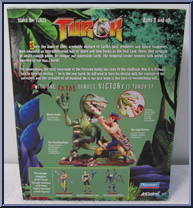 Joshua Fireseed with Raptor from Turok - Sets manufactured by Playmates [Back]