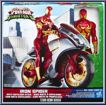 Iron Spider (with Repulsor Cycle) from Ultimate Spider-Man - Sinister 6 - Titan Hero manufactured by Hasbro [Front]