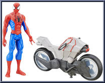 Spider-Man (with Spider-Cycle) from Ultimate Spider-Man - Sinister 6 - Titan Hero manufactured by Hasbro [Loose]