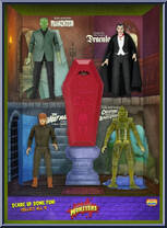 4-Pack Action Figure & Dracula's Coffin from Universal Monsters - Loot Crate Crypt Club manufactured by Neca [Front]