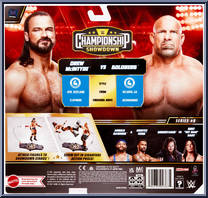Drew McIntyre vs Goldberg from WWE Championship Showdown - Series  8 manufactured by Mattel [Back]