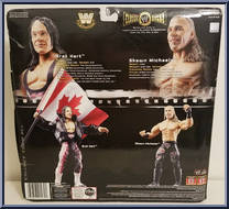 Bret Hart vs. Shawn Michaels (Ringside Fest '06) from WWE Classic Superstars - Exclusives manufactured by Jakks Pacific [Back]