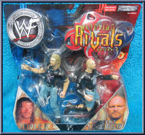Triple H vs Steve Austin from WWF Titan Tron Live - Ringside Rivals - Series 2 manufactured by Jakks Pacific [Front]
