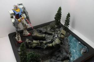 RX-78 Vs Zaku II (Gundam) Custom Diorama / Playset
